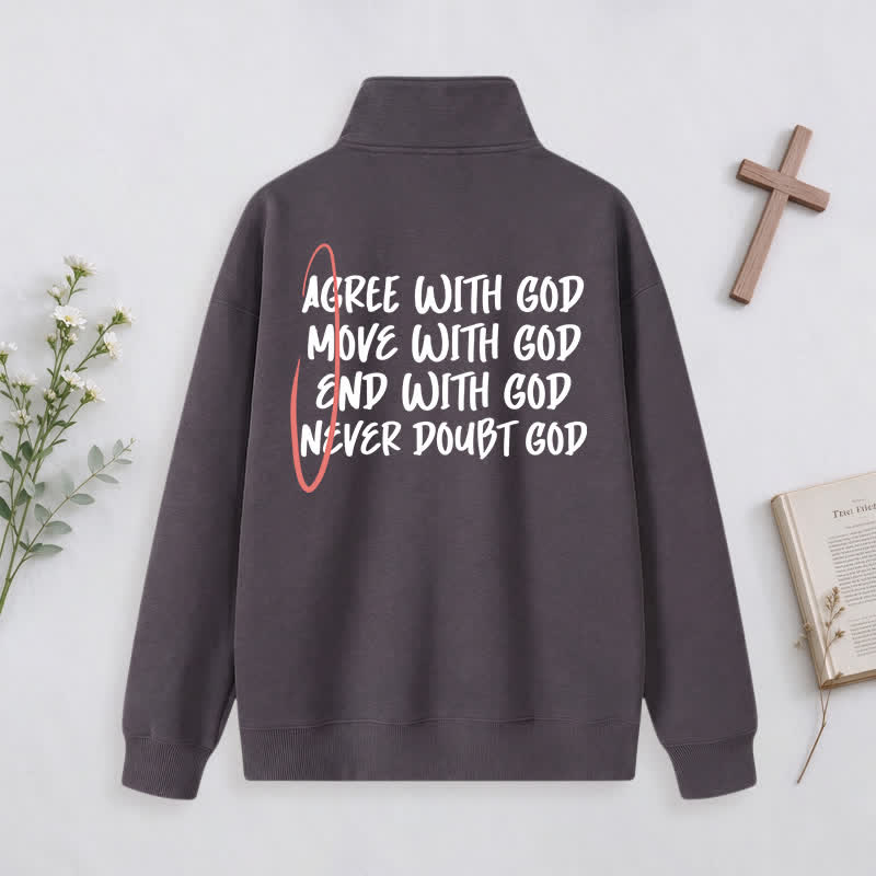 Christianartworkshop With God Cross Statement Half-Zip Pullover - image 24