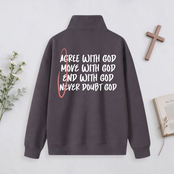 Christianartworkshop With God Cross Statement Half-Zip Pullover - image 24