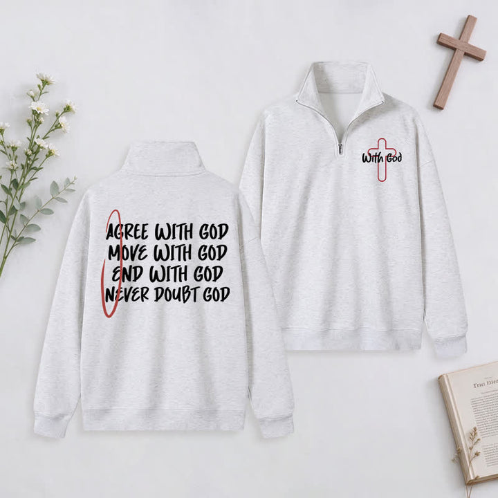 Christianartworkshop With God Cross Statement Half-Zip Pullover - image 26