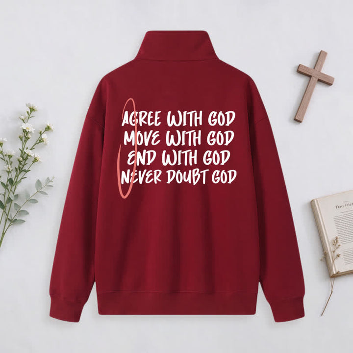 Christianartworkshop With God Cross Statement Half-Zip Pullover - image 5