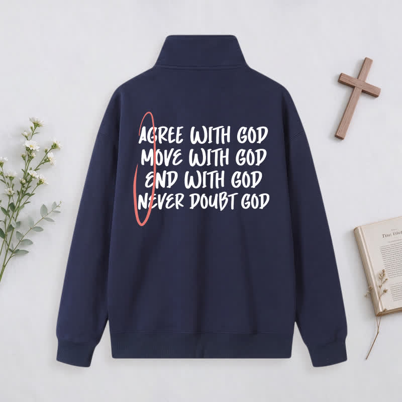 Christianartworkshop With God Cross Statement Half-Zip Pullover - image 30
