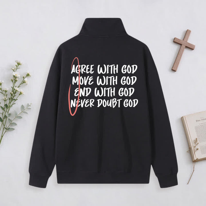 Christianartworkshop With God Cross Statement Half-Zip Pullover - image 17