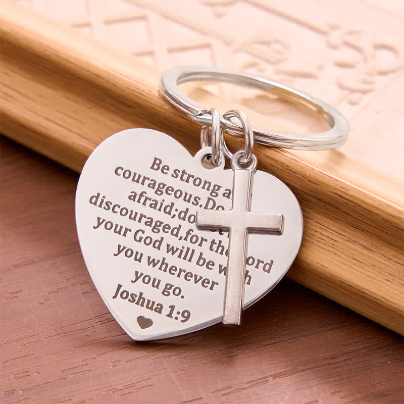 Christianartworkshop Inspirational Verse Heart Cross Keychain: Symbol of Steadfast Heavenly Hope - Cross - image 0