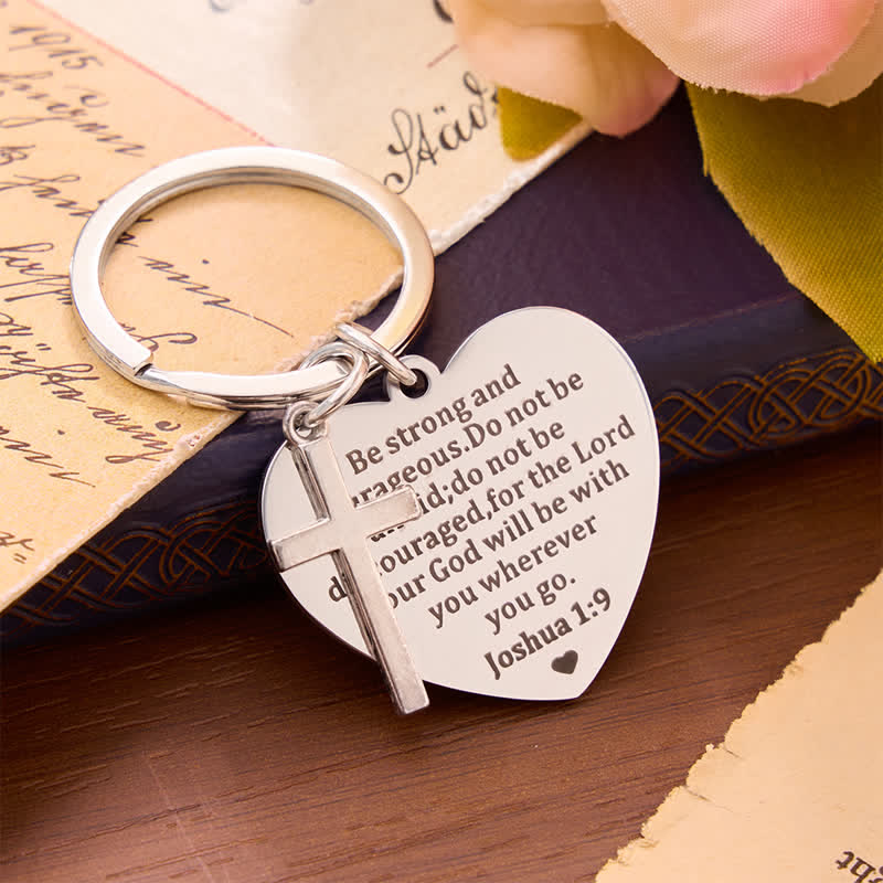 Christianartworkshop Inspirational Verse Heart Cross Keychain: Symbol of Steadfast Heavenly Hope - image 1