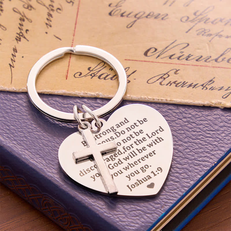Christianartworkshop Inspirational Verse Heart Cross Keychain: Symbol of Steadfast Heavenly Hope - image 3