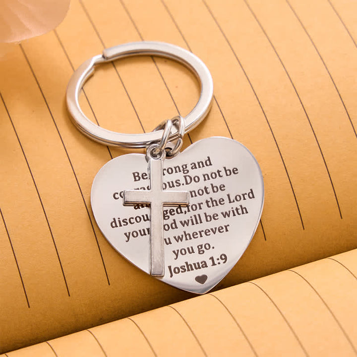 Christianartworkshop Inspirational Verse Heart Cross Keychain: Symbol of Steadfast Heavenly Hope - image 2