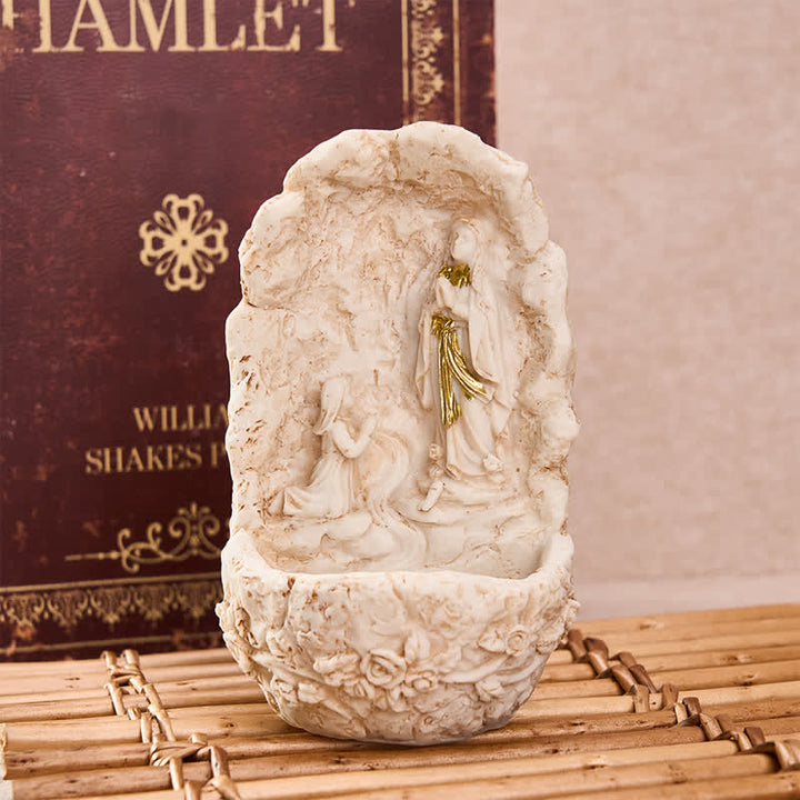 Christianartworkshop Our Lady of Lourdes Relief Holy Water Font: Token of Abiding Divine Tenderness - image 1
