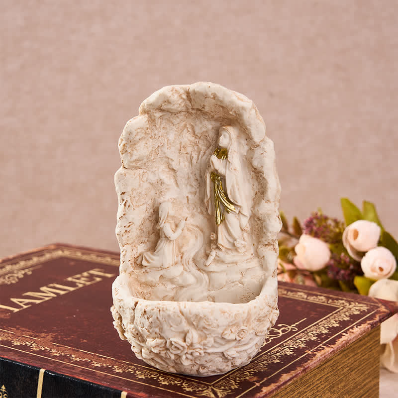 Christianartworkshop Our Lady of Lourdes Relief Holy Water Font: Token of Abiding Divine Tenderness - image 3