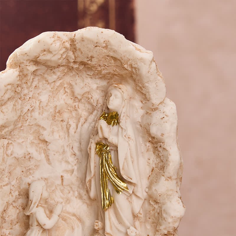 Christianartworkshop Our Lady of Lourdes Relief Holy Water Font: Token of Abiding Divine Tenderness - image 4