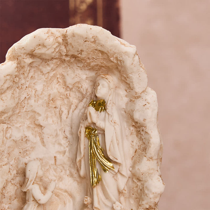 Christianartworkshop Our Lady of Lourdes Relief Holy Water Font: Token of Abiding Divine Tenderness - image 4