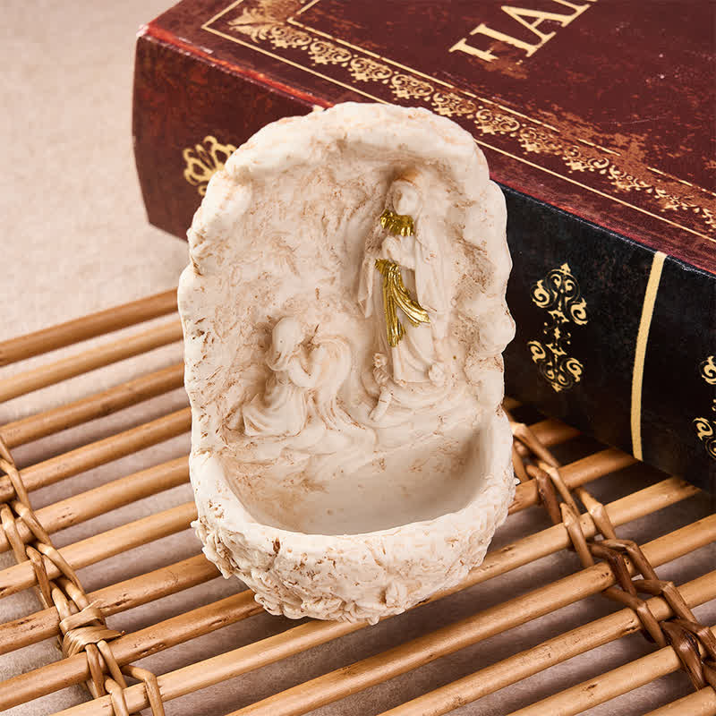 Christianartworkshop Our Lady of Lourdes Relief Holy Water Font: Token of Abiding Divine Tenderness - image 2