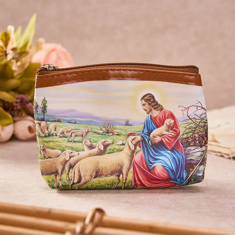 Christianartworkshop PUL Fabric Sacred Holy Figure Zipper Rosary Case: Token of Abiding Divine Peace - Jesus - image 5