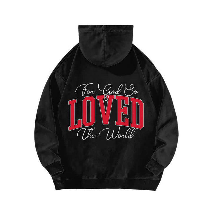 Christianartworkshop John 3:16 Loved Front And Back Washed Hoodie - image 1