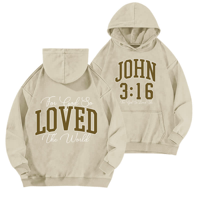 Christianartworkshop John 3:16 Loved Front And Back Washed Hoodie - Apricot - 5XL - image 3