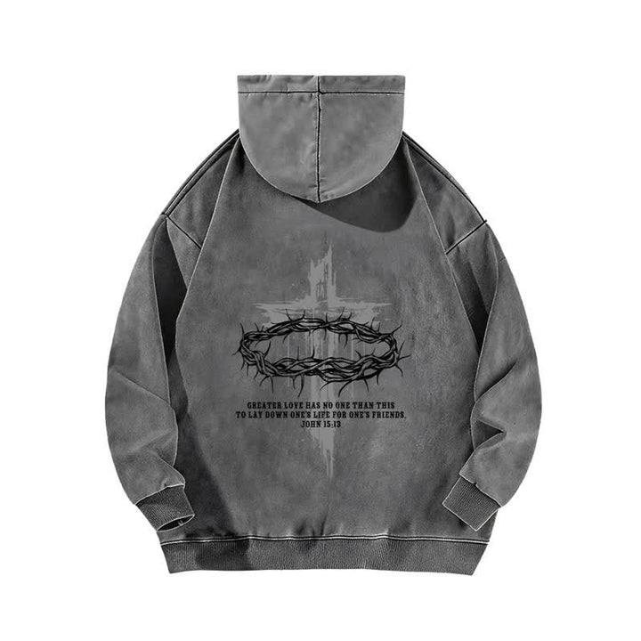 Christianartworkshop Faith Over Fear Crown Cross Black Washed Hoodie - image 7