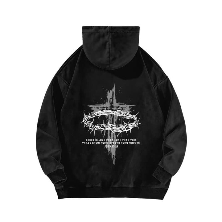 Christianartworkshop Faith Over Fear Crown Cross Black Washed Hoodie - image 1