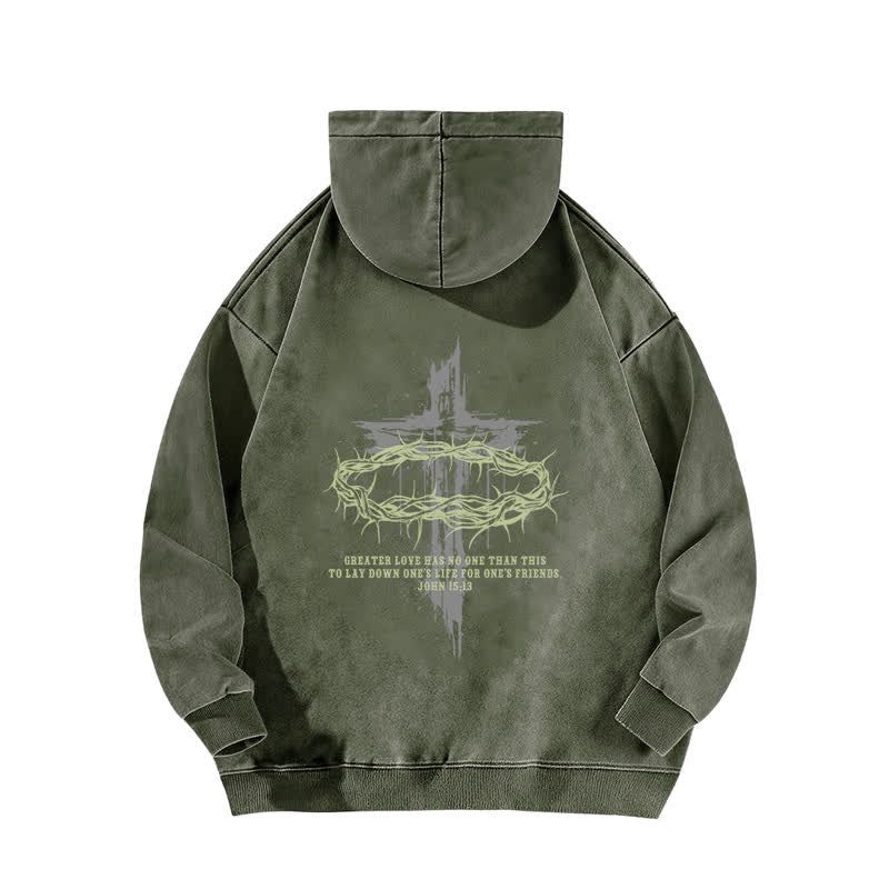 Christianartworkshop Faith Over Fear Crown Cross Black Washed Hoodie - image 13