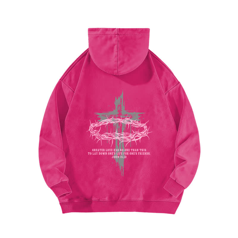 Christianartworkshop Faith Over Fear Crown Cross Black Washed Hoodie - image 10