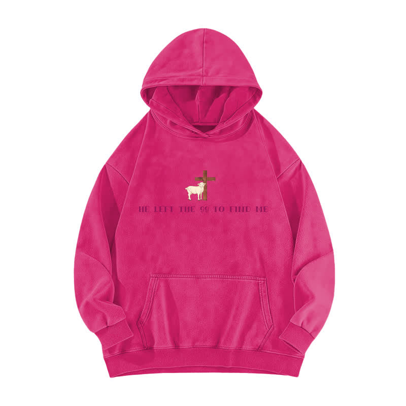 Christianartworkshop He Left The 99 Lamb Graphic Washed Hoodie - Rose - 5XL - image 4