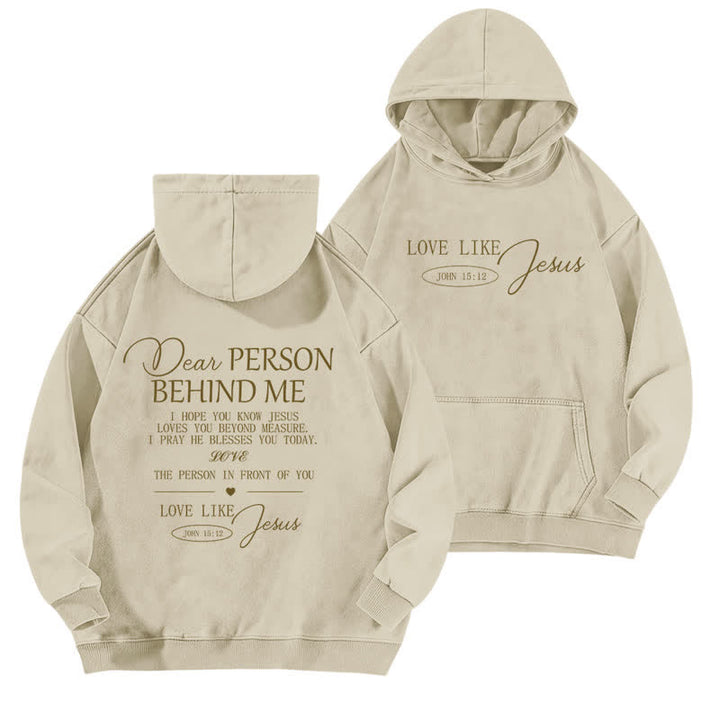 Christianartworkshop Love Like Jesus Front And Back Washed Hoodie - Apricot - 5XL - image 3