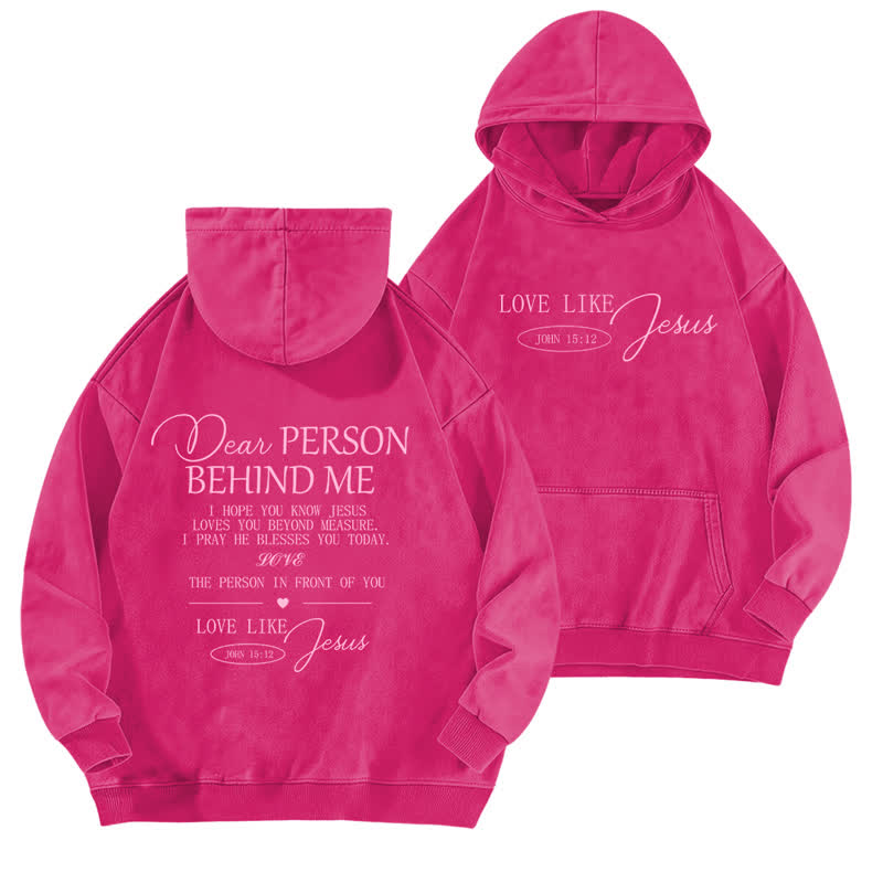 Christianartworkshop Love Like Jesus Front And Back Washed Hoodie - Rose - 5XL - image 12