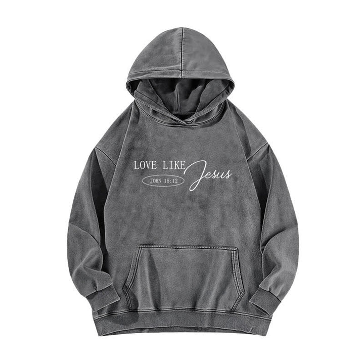 Christianartworkshop Love Like Jesus Front And Back Washed Hoodie - image 8
