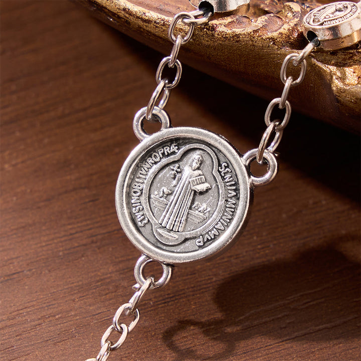 Christianartworkshop Engraved St Benedict Rosary Bracelet With Crucifix - image 18