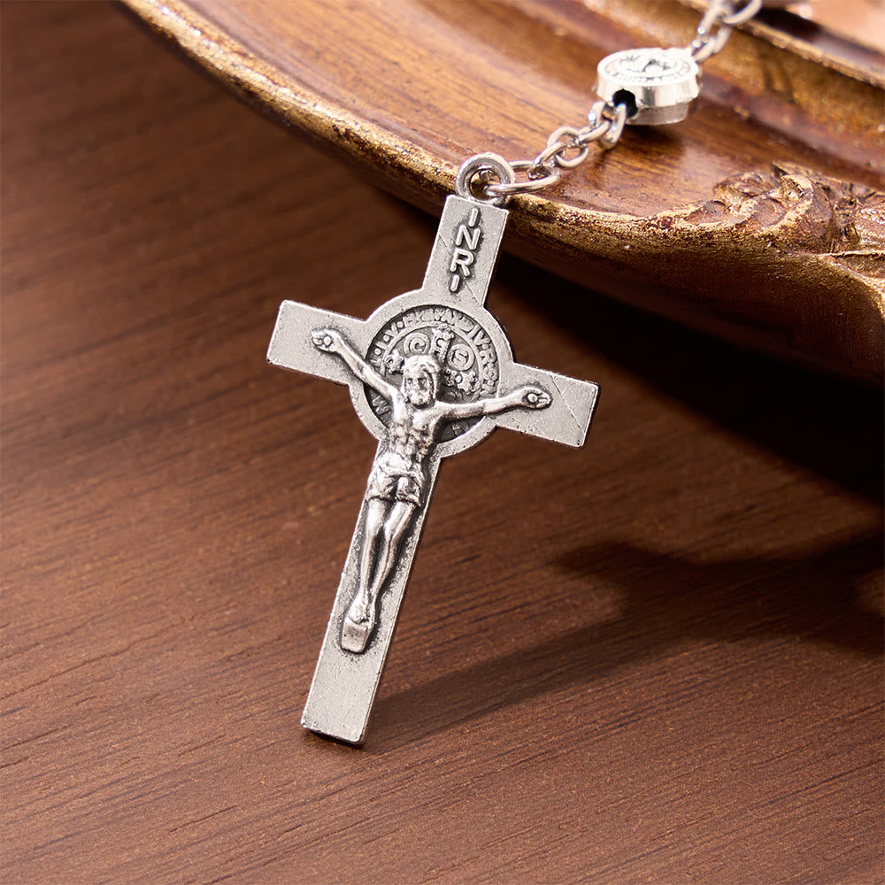 FREE Today: Engraved St Benedict Rosary Bracelet With Crucifix - image 19