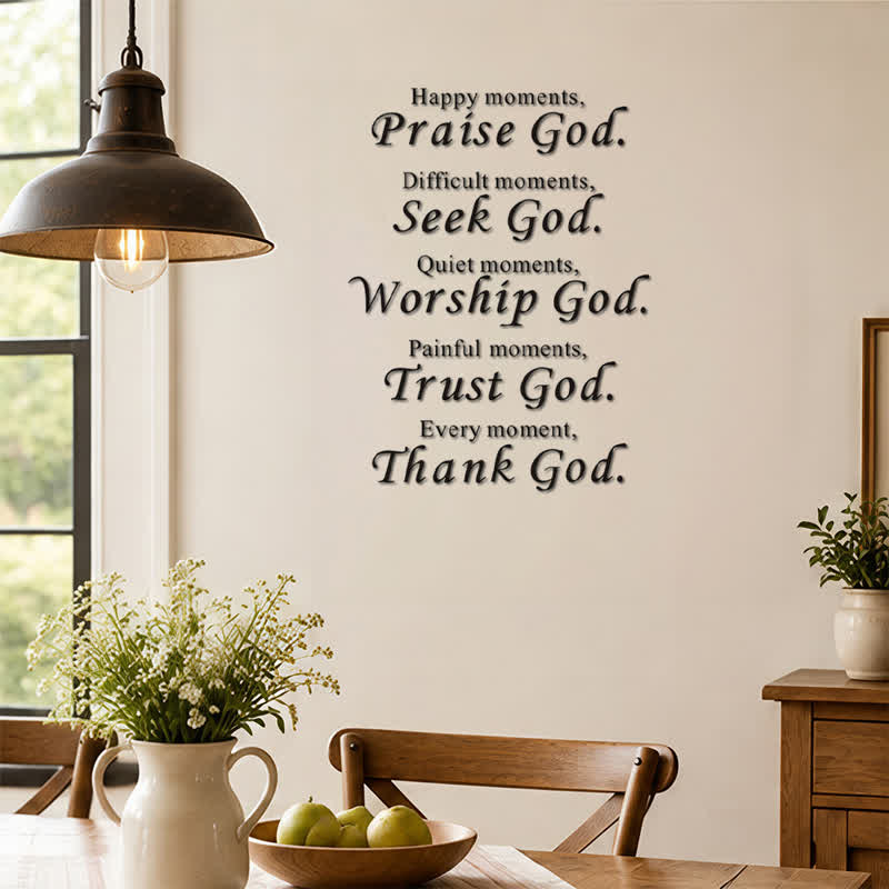 Christianartworkshop Every Moment Thank God Scripture Wall Sticker: Token of Abiding Divine Peace - image 1