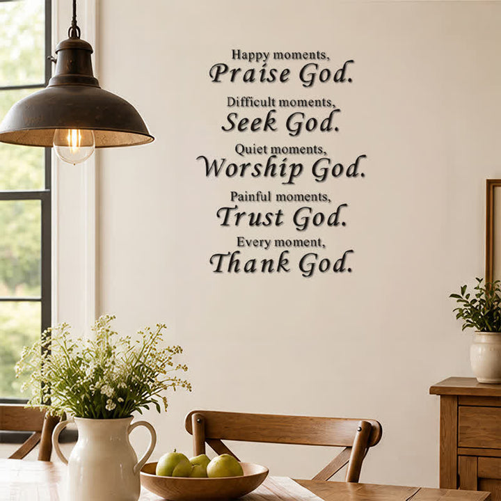 Christianartworkshop Every Moment Thank God Scripture Wall Sticker: Token of Abiding Divine Peace - image 1