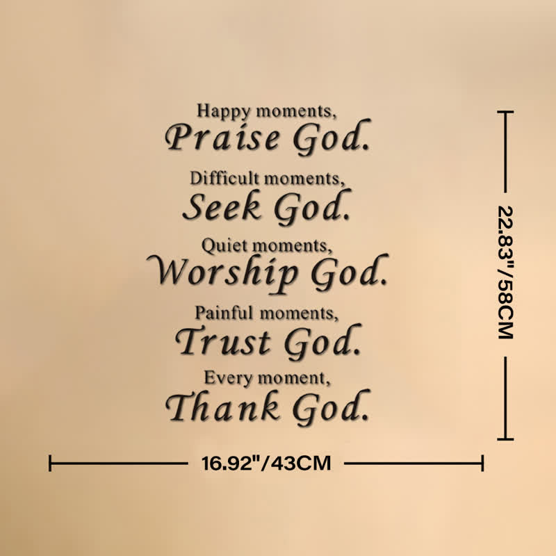 Christianartworkshop Every Moment Thank God Scripture Wall Sticker: Token of Abiding Divine Peace - 16.92''*22.83''/43*58cm - image 6