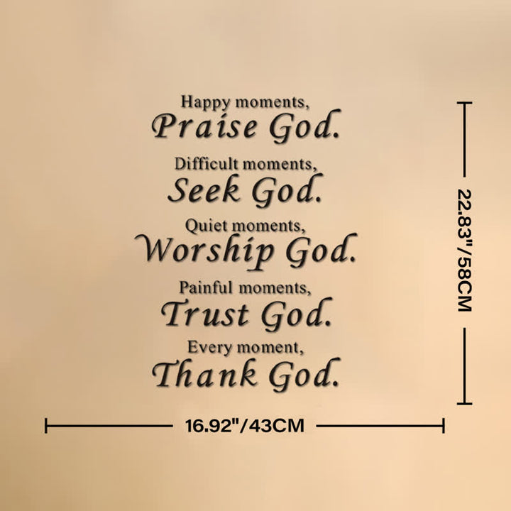 Christianartworkshop Every Moment Thank God Scripture Wall Sticker: Token of Abiding Divine Peace - 16.92''*22.83''/43*58cm - image 6