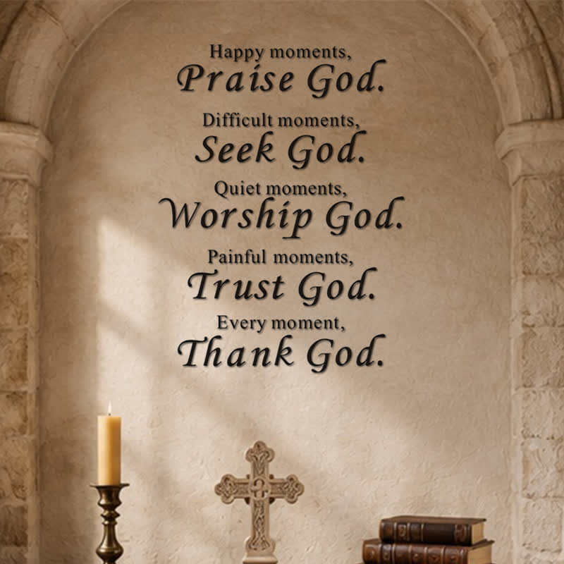 Christianartworkshop Every Moment Thank God Scripture Wall Sticker: Token of Abiding Divine Peace - image 2