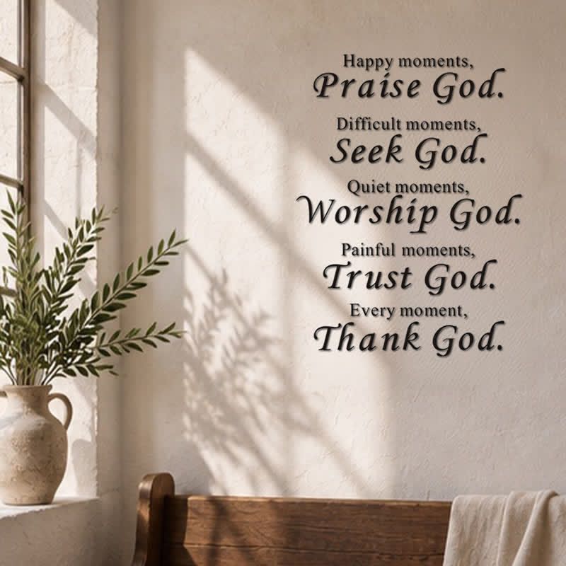Christianartworkshop Every Moment Thank God Scripture Wall Sticker: Token of Abiding Divine Peace - image 4