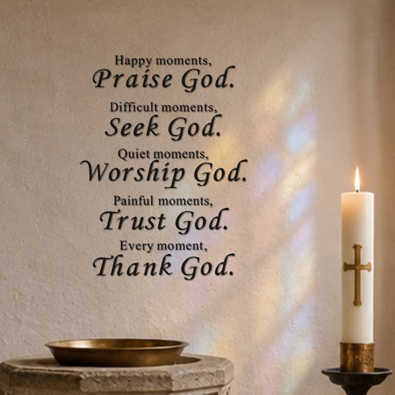 Christianartworkshop Every Moment Thank God Scripture Wall Sticker: Token of Abiding Divine Peace - image 0