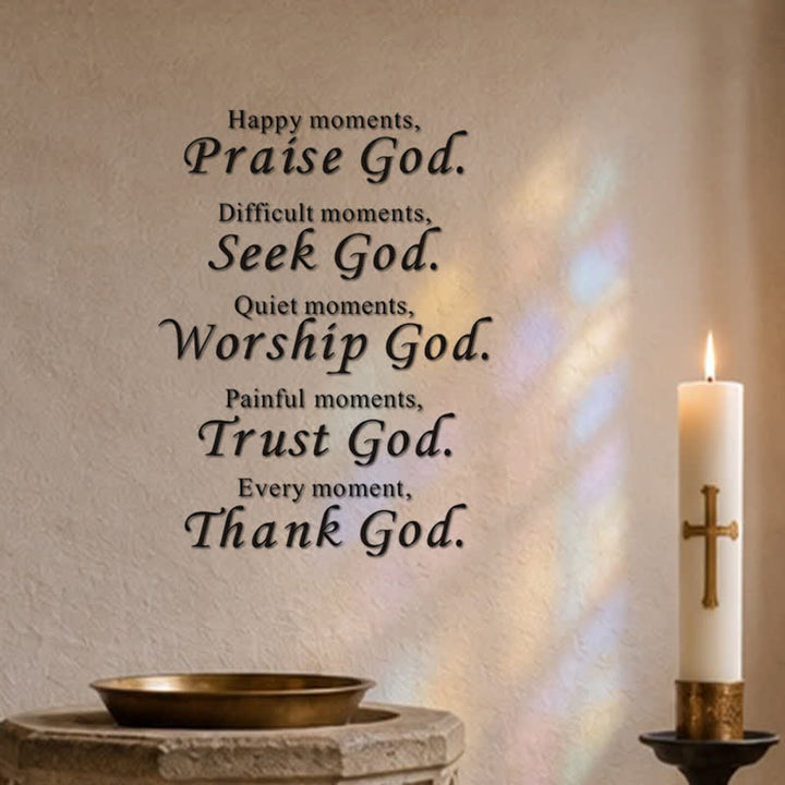 Christianartworkshop Every Moment Thank God Scripture Wall Sticker: Token of Abiding Divine Peace - image 0