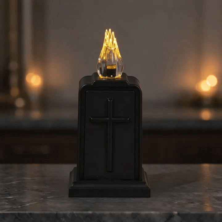 Christianartworkshop Cross Embossed PP LED Prayer Candle Ornament: Emblem of Warm Heavenly Light - Black - image 6