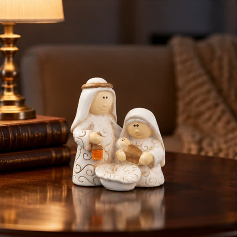 Christianartworkshop Mini Holy Birth Resin Nativity Ornament: Beacon of Warm Abiding Heavenly Grace - Nativity E - image 9
