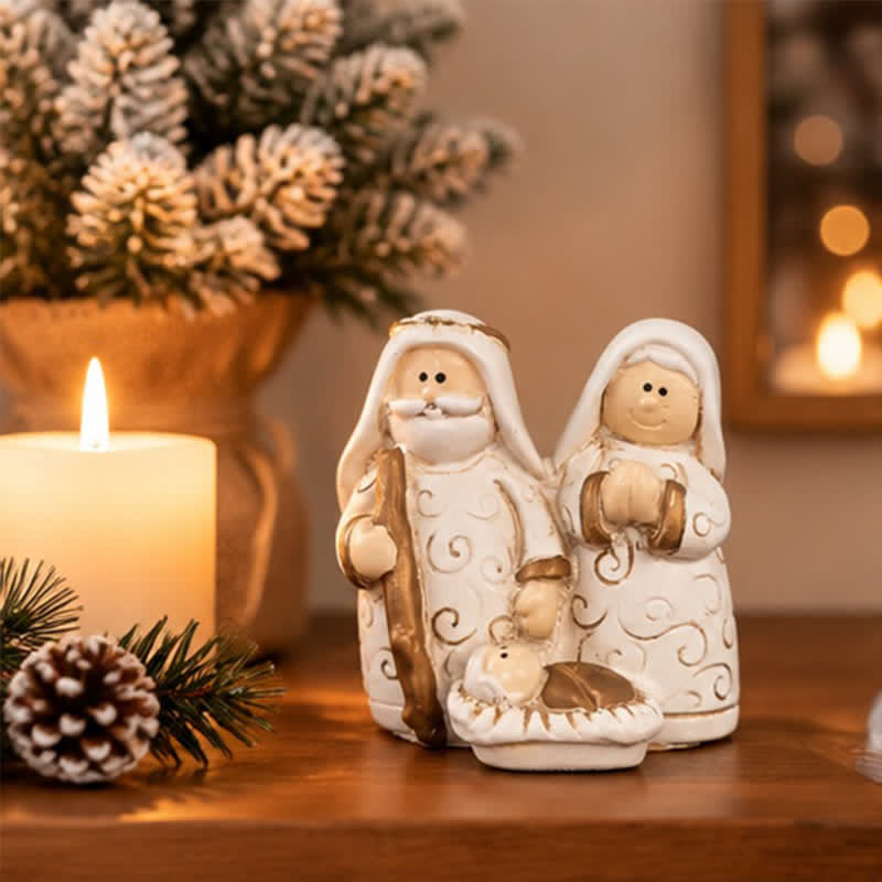 Christianartworkshop Mini Holy Birth Resin Nativity Ornament: Beacon of Warm Abiding Heavenly Grace - Nativity C - image 5
