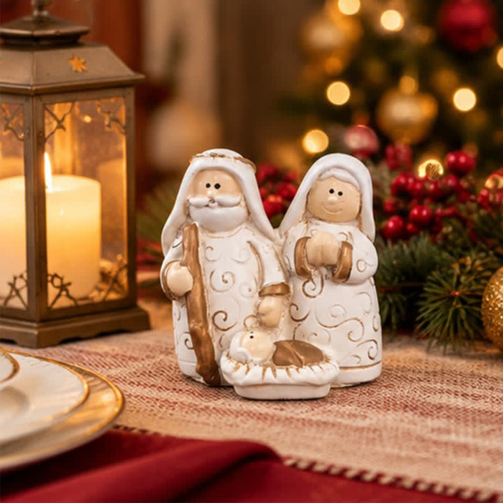 Christianartworkshop Mini Holy Birth Resin Nativity Ornament: Beacon of Warm Abiding Heavenly Grace - image 6
