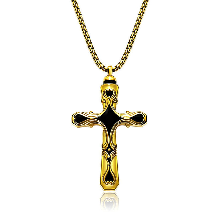 Christianartworkshop Baroque Enamel Cross Urn Stainless Steel Necklace - image 4