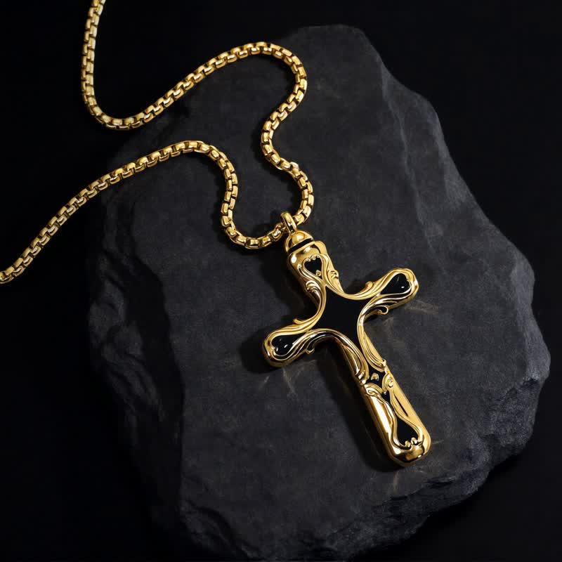 Christianartworkshop Baroque Enamel Cross Urn Stainless Steel Necklace - image 3