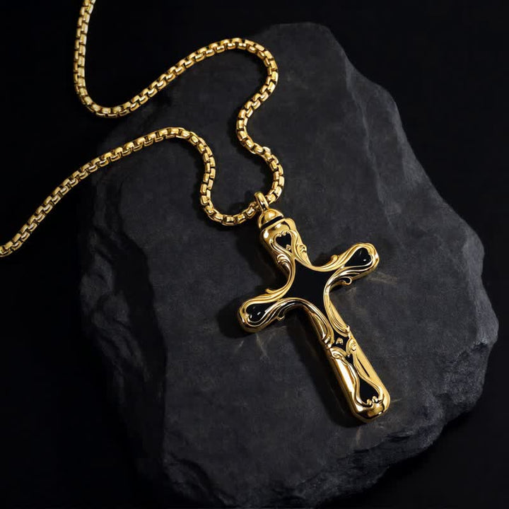 Christianartworkshop Baroque Enamel Cross Urn Stainless Steel Necklace - image 3