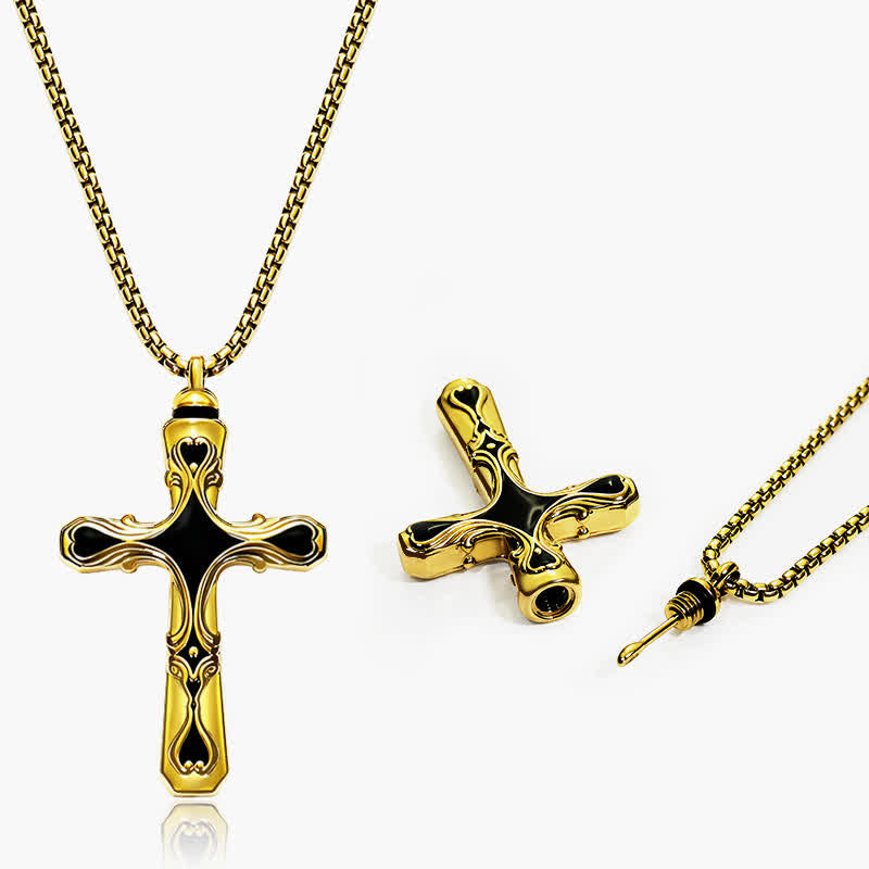 Christianartworkshop Baroque Enamel Cross Urn Stainless Steel Necklace - image 6