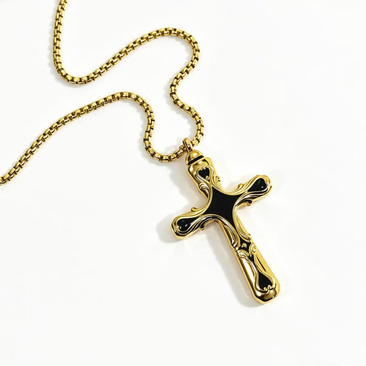 Christianartworkshop Baroque Enamel Cross Urn Stainless Steel Necklace - image 5