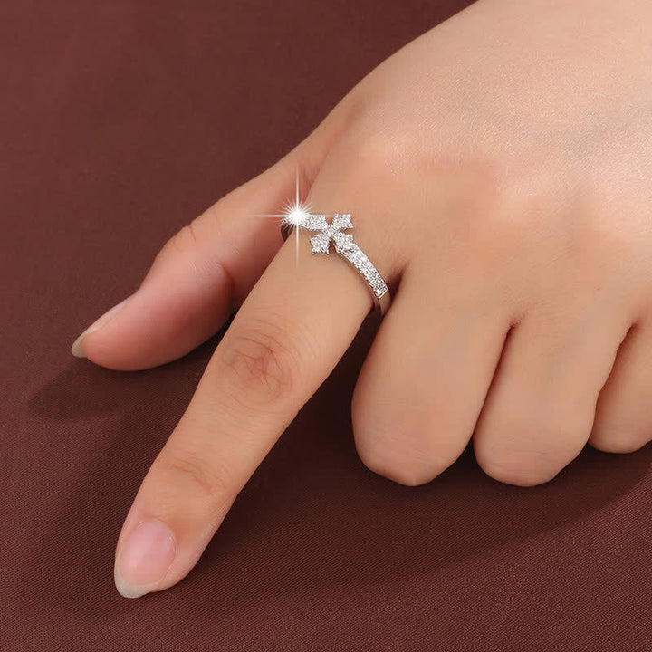 Christianartworkshop Luminous Crystal Cross Copper Ring: Sign of Pure Heavenly Blessing - image 12