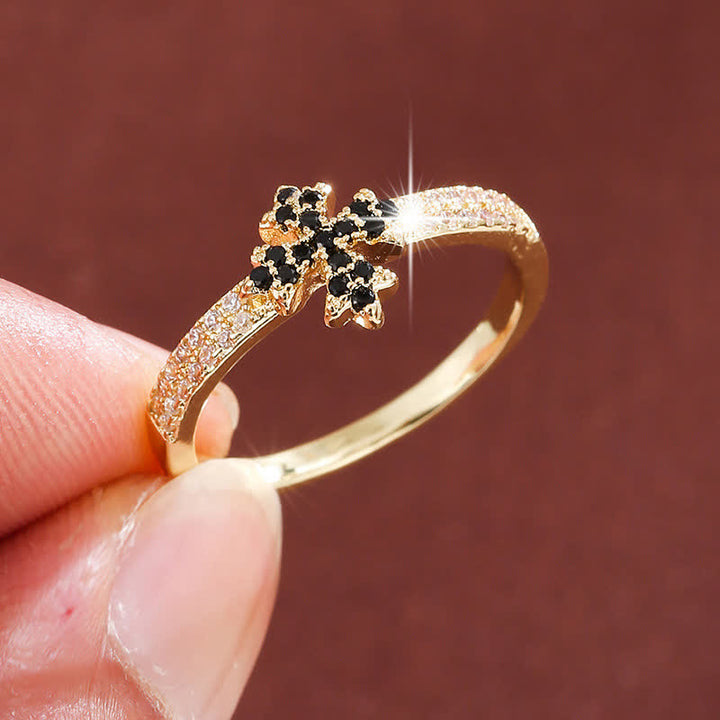 Christianartworkshop Luminous Crystal Cross Copper Ring: Sign of Pure Heavenly Blessing - image 9
