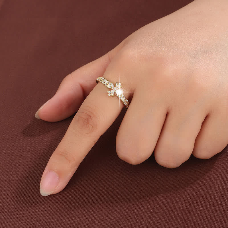 Christianartworkshop Luminous Crystal Cross Copper Ring: Sign of Pure Heavenly Blessing - image 2