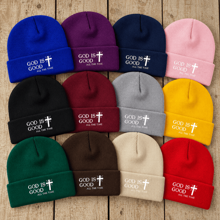 Christianartworkshop God Is Good All The Time Unisex Cotton Knit Beanie - image 1