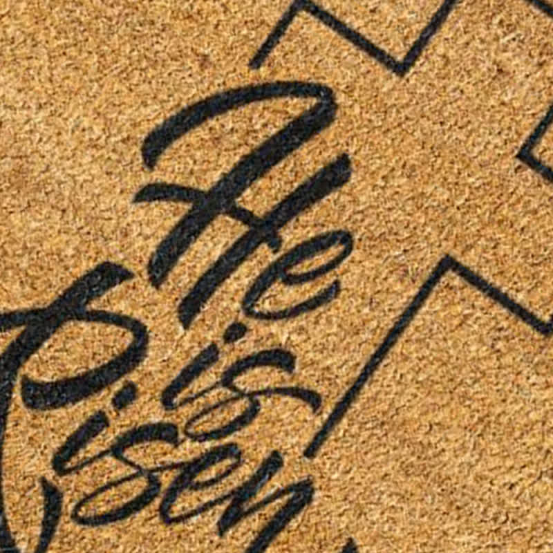 Christianartworkshop Minimal Outline Cross '' He Is Risen'' Doormat - image 4
